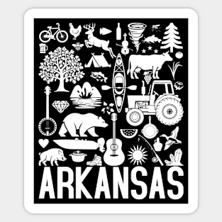 Arkansas Identifiers (white artwork) Sticker